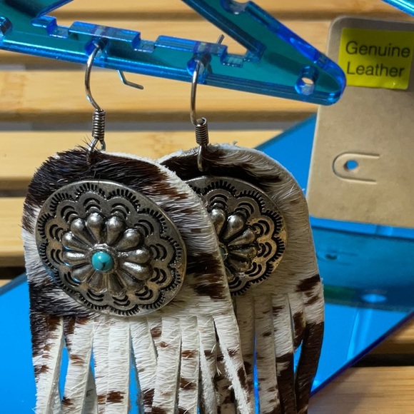 Boho Earrings with Faux Turquoise - Picture 6 of 7